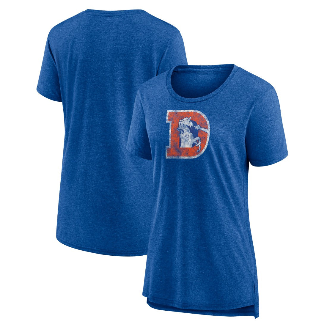 Denver Broncos  Women's Throwback Team Logo Tri-Blend T-Shirt