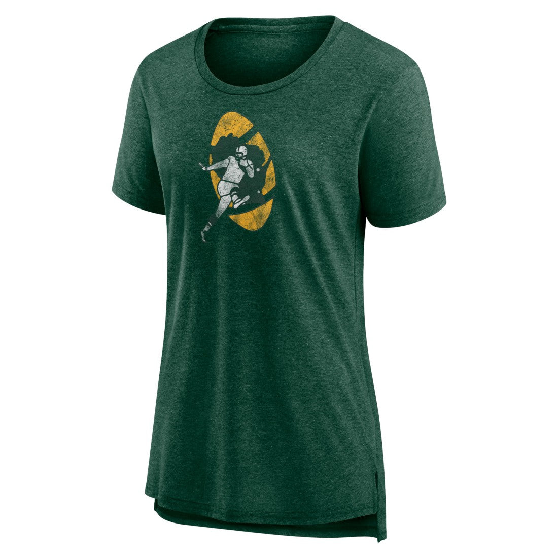 Green Bay Packers  Women's Throwback Team Logo Tri-Blend T-Shirt