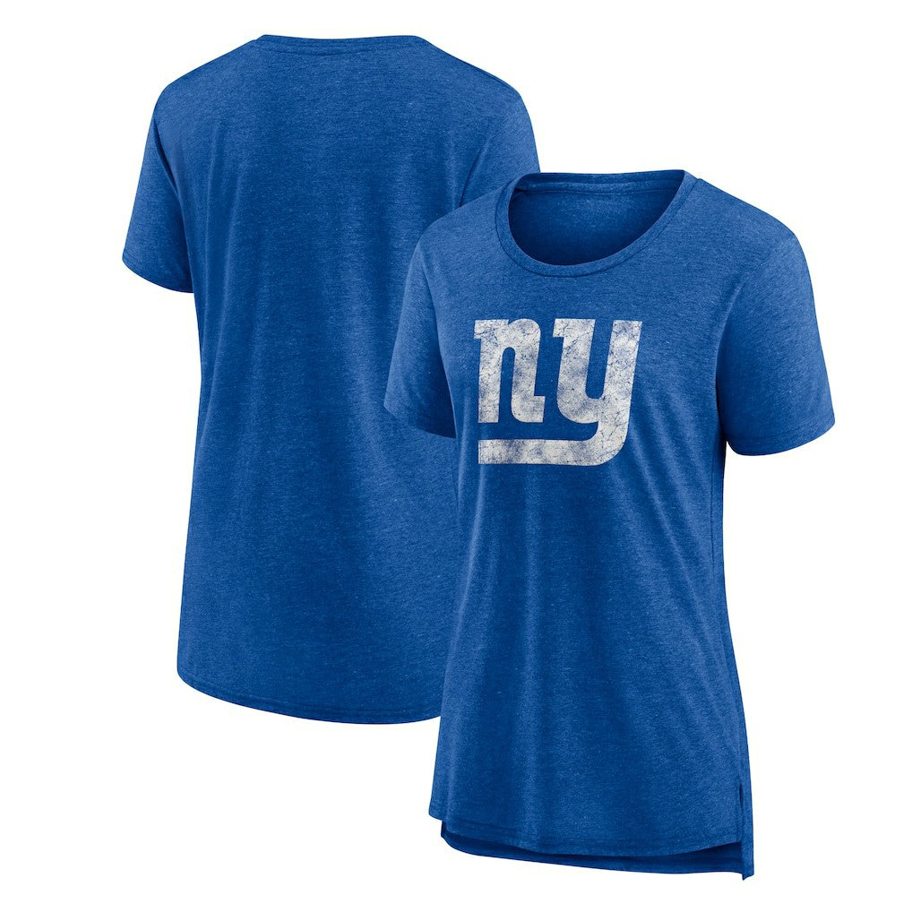 New York Giants  Women's Throwback Team Logo Tri-Blend T-Shirt