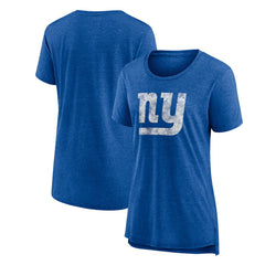 New York Giants  Women's Throwback Team Logo Tri-Blend T-Shirt