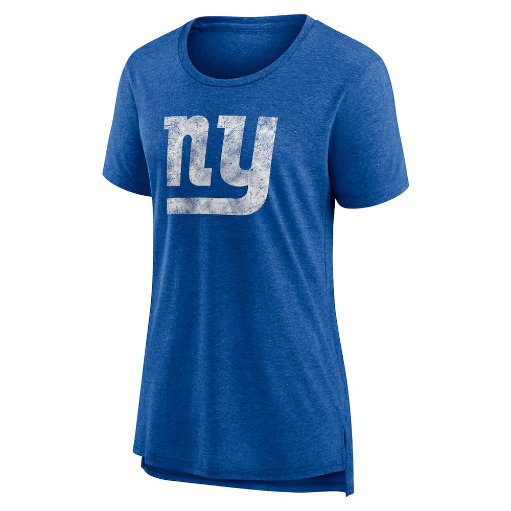 New York Giants  Women's Throwback Team Logo Tri-Blend T-Shirt