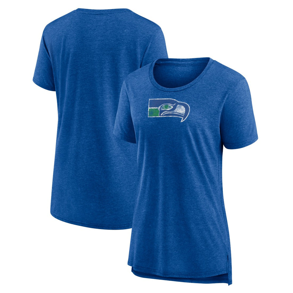 Seattle Seahawks  Women's Throwback Team Logo Tri-Blend T-Shirt