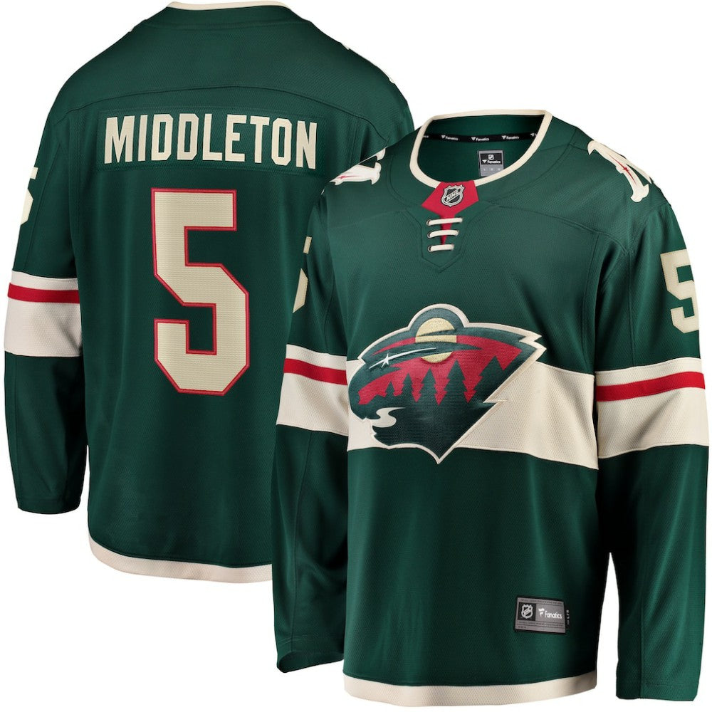 Jake Middleton Minnesota Wild Fanatics Home Breakaway Player Jersey On Sale