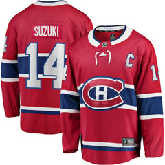 Nick Suzuki Montreal Canadiens Fanatics Home Captain Patch Breakaway Player Jersey On Sale