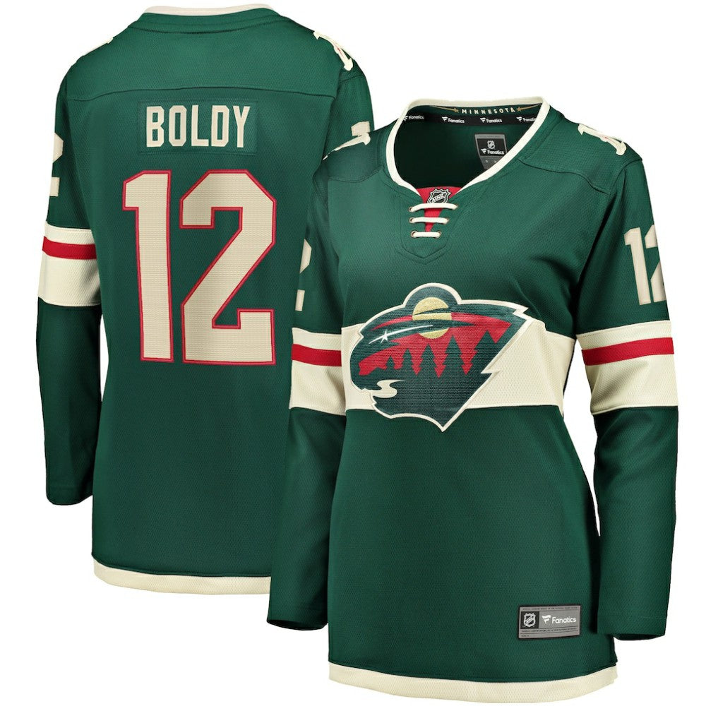 Matthew Boldy Minnesota Wild Fanatics Women's Home Breakaway Player Jersey Discount