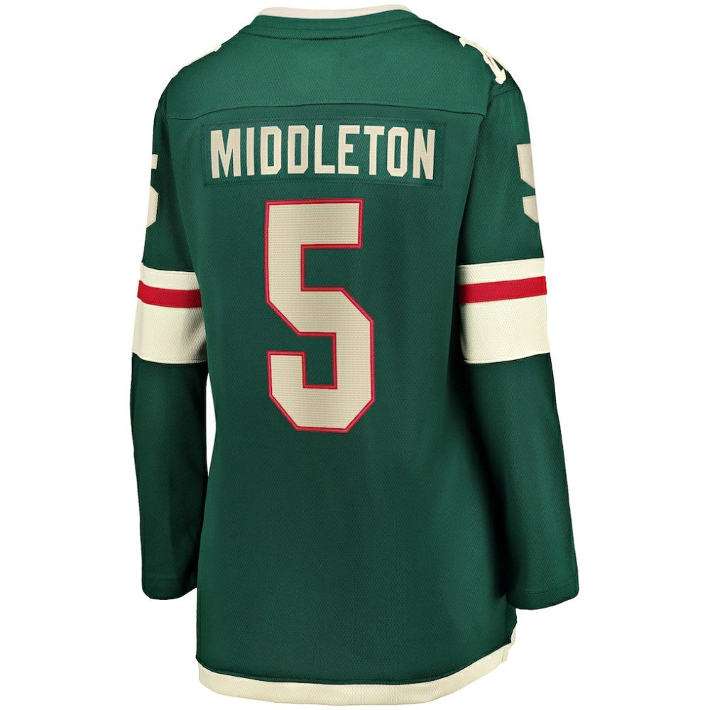 Jake Middleton Minnesota Wild Fanatics Women's Home Breakaway Player Jersey For Sale