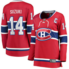 Nick Suzuki Montreal Canadiens Fanatics Women's Home Captain Patch Breakaway Player Jersey On Sale