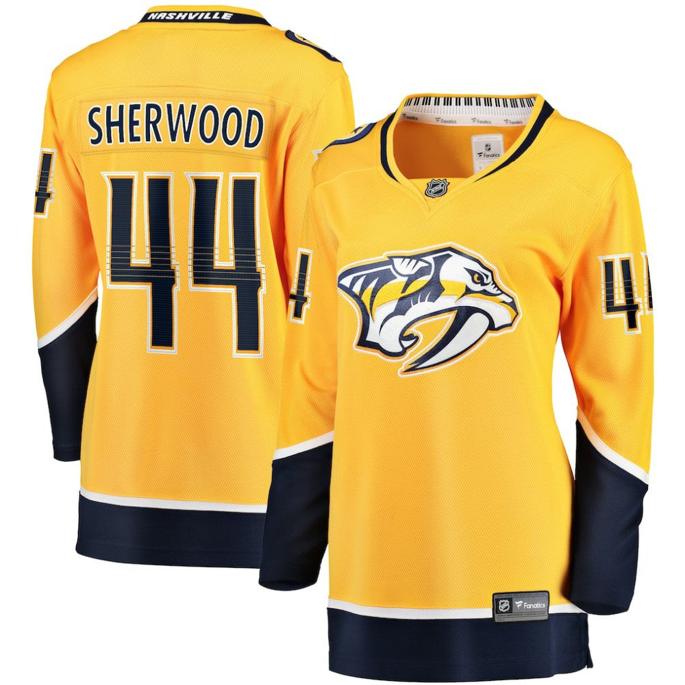Kiefer Sherwood Nashville Predators Fanatics Women's Home Breakaway Player Jersey Outlet