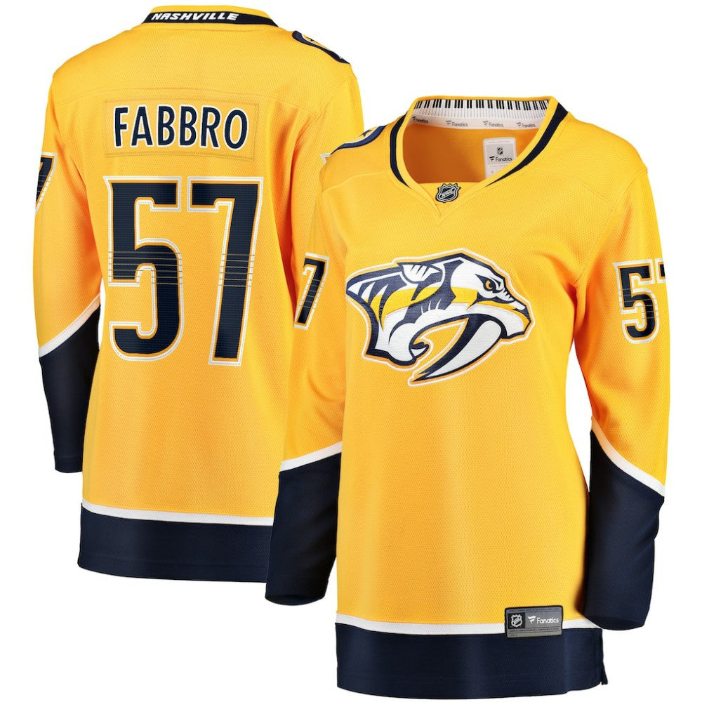 Dante Fabbro Nashville Predators Fanatics Women's Home Breakaway Player Jersey On Sale