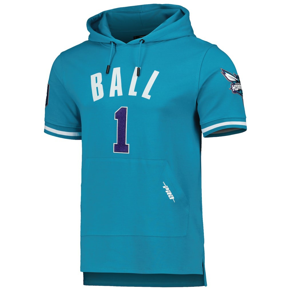 LaMelo Ball Charlotte Hornets Pro Standard Name & Number Short Sleeve Pullover Hoodie On Sale