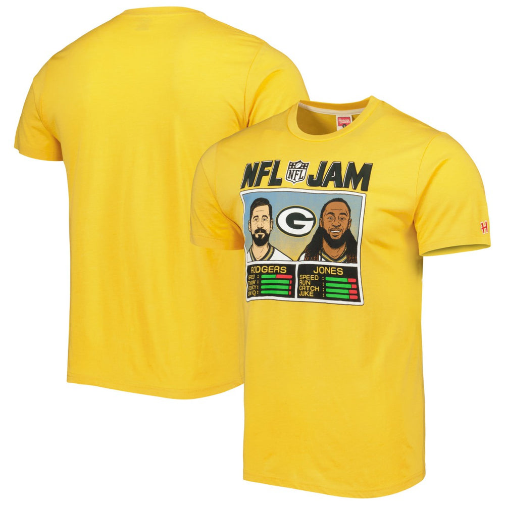 Green Bay Packers  Aaron Rodgers & Aaron Jones  Homage Unisex NFL Jam Tri-Blend T-Shirt