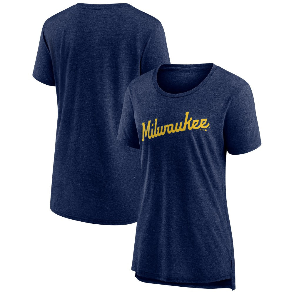Milwaukee Brewers Women's Official Wordmark Tri-Blend T-Shirt | MLB Sale