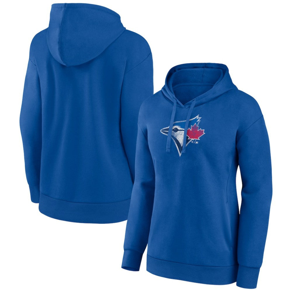 Toronto Blue Jays Women's Distressed Team Pullover Hoodie | MLB Discount