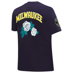 Milwaukee Brewers Pro Standard Women's Roses Fitted T-Shirt | MLB Sale