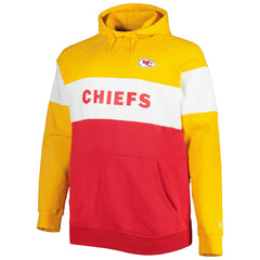 Kansas City Chiefs New Era Big & Tall Current Colorblock Raglan Fleece Pullover Hoodie