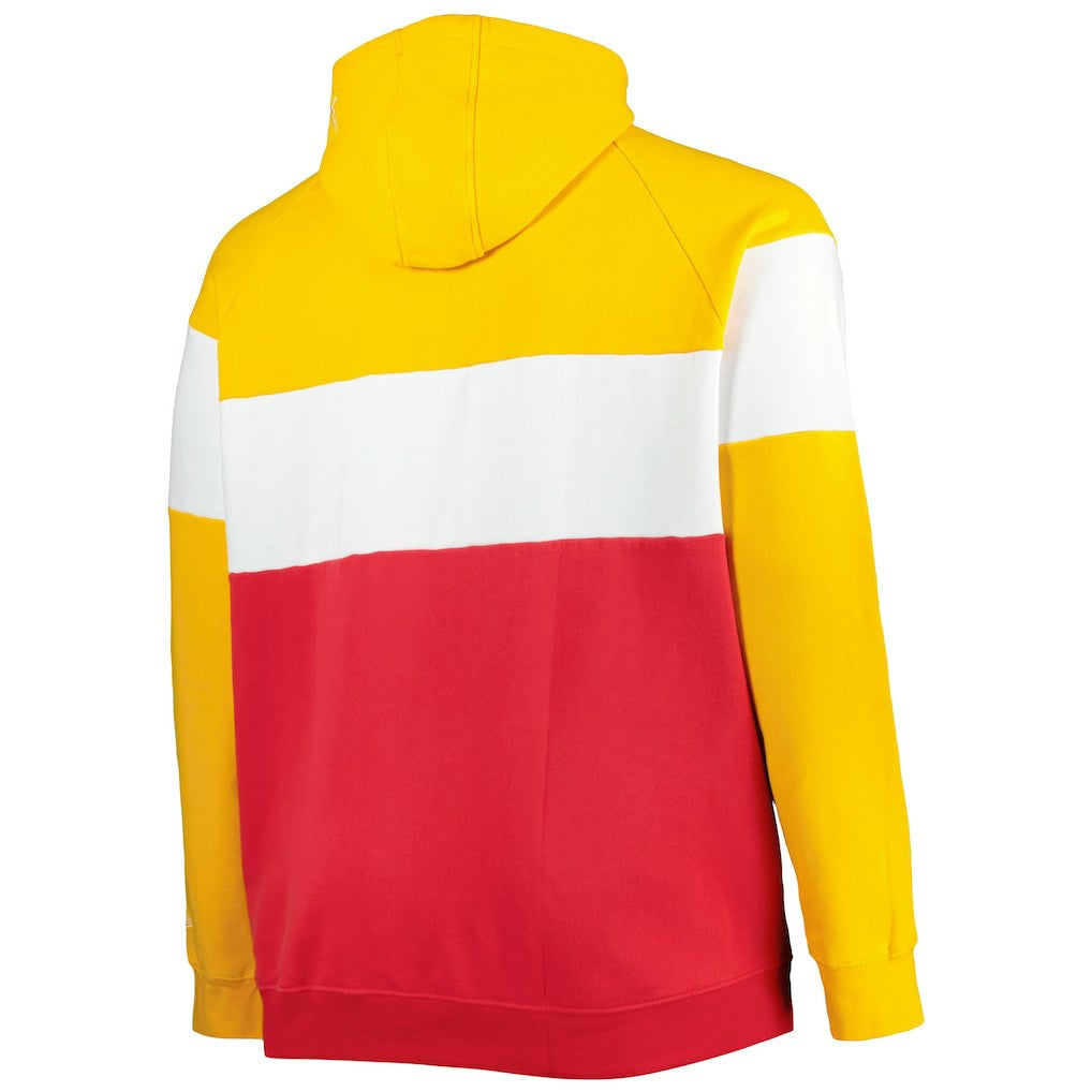 Kansas City Chiefs New Era Big & Tall Current Colorblock Raglan Fleece Pullover Hoodie