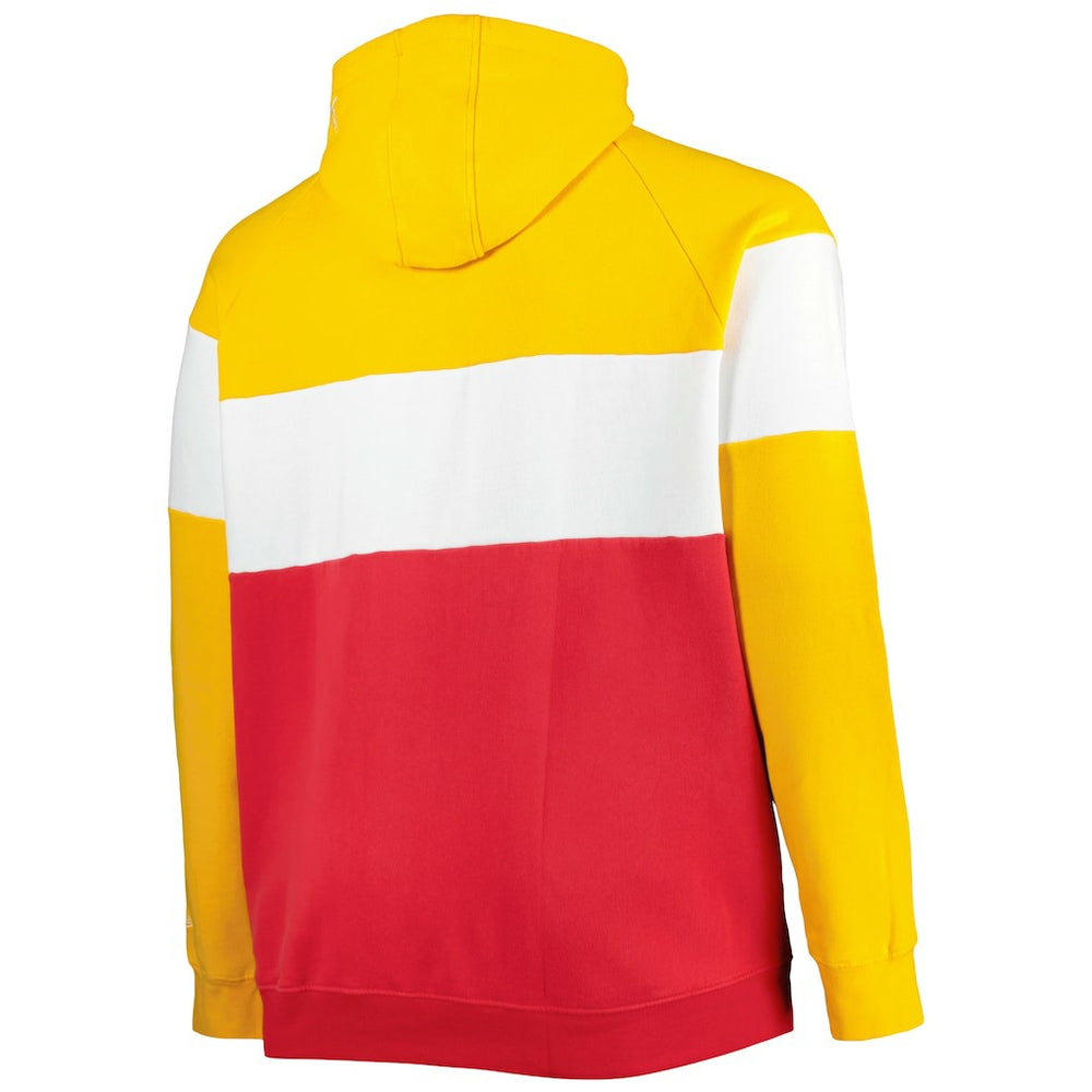 Kansas City Chiefs New Era Big & Tall Current Colorblock Raglan Fleece Pullover Hoodie