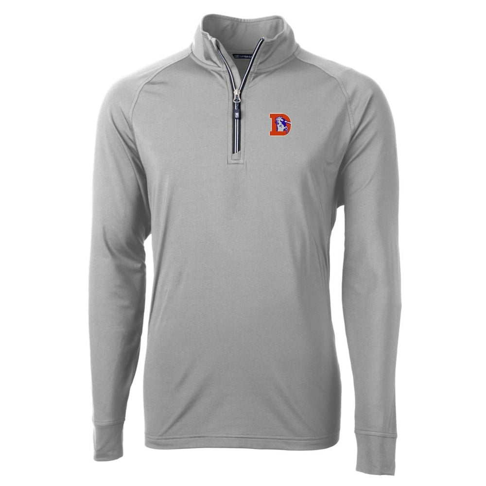 Denver Broncos  Cutter & Buck Adapt Eco Knit Stretch Recycled Big & Tall Quarter-Zip Throwback Pullover Top