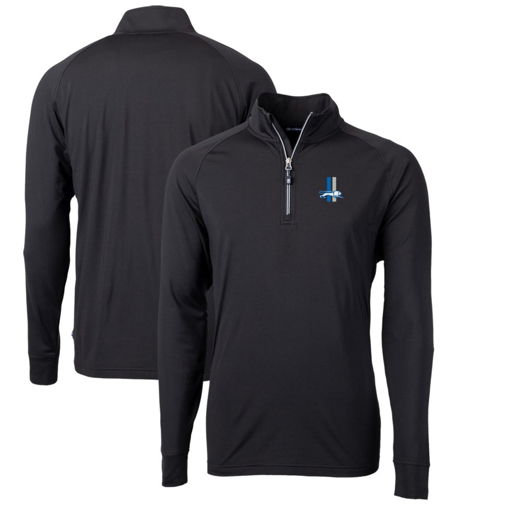 Detroit Lions  Cutter & Buck Adapt Eco Knit Stretch Recycled Big & Tall Quarter-Zip Throwback Pullover Top