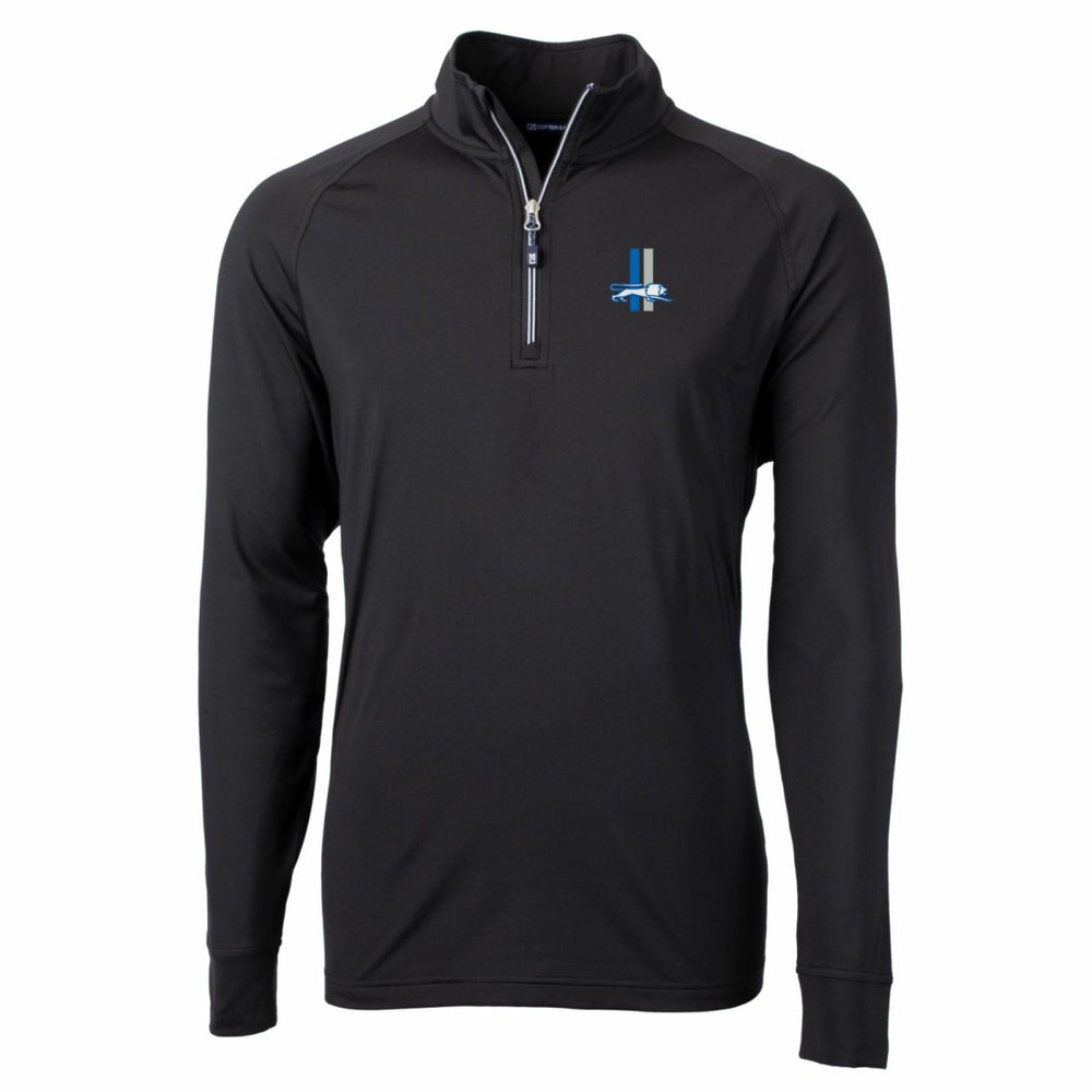 Detroit Lions  Cutter & Buck Adapt Eco Knit Stretch Recycled Big & Tall Quarter-Zip Throwback Pullover Top