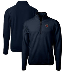 Chicago Bears  Cutter & Buck Cascade Eco Sherpa Fleece Big & Tall Quarter-Zip Throwback Jacket