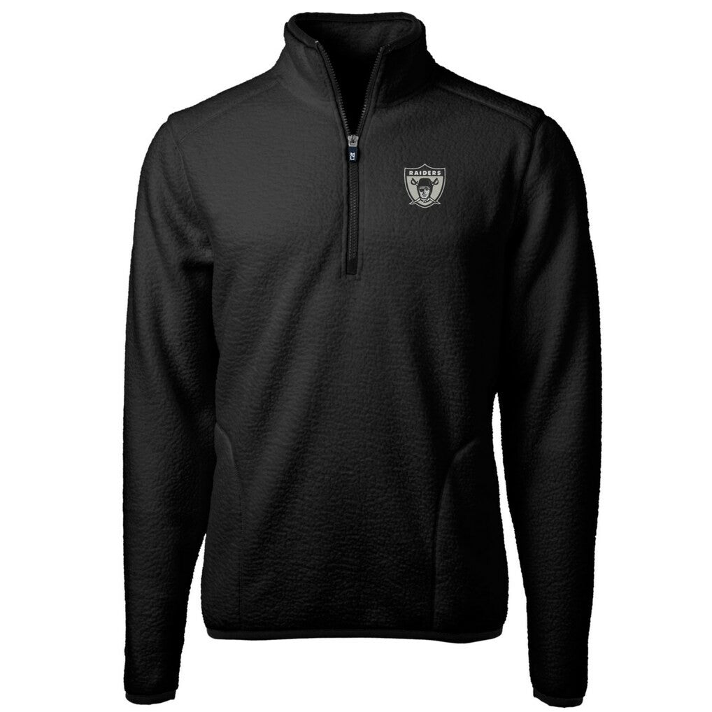 Las Vegas Raiders  Cutter & Buck Cascade Eco Sherpa Fleece Big & Tall Quarter-Zip Throwback Jacket