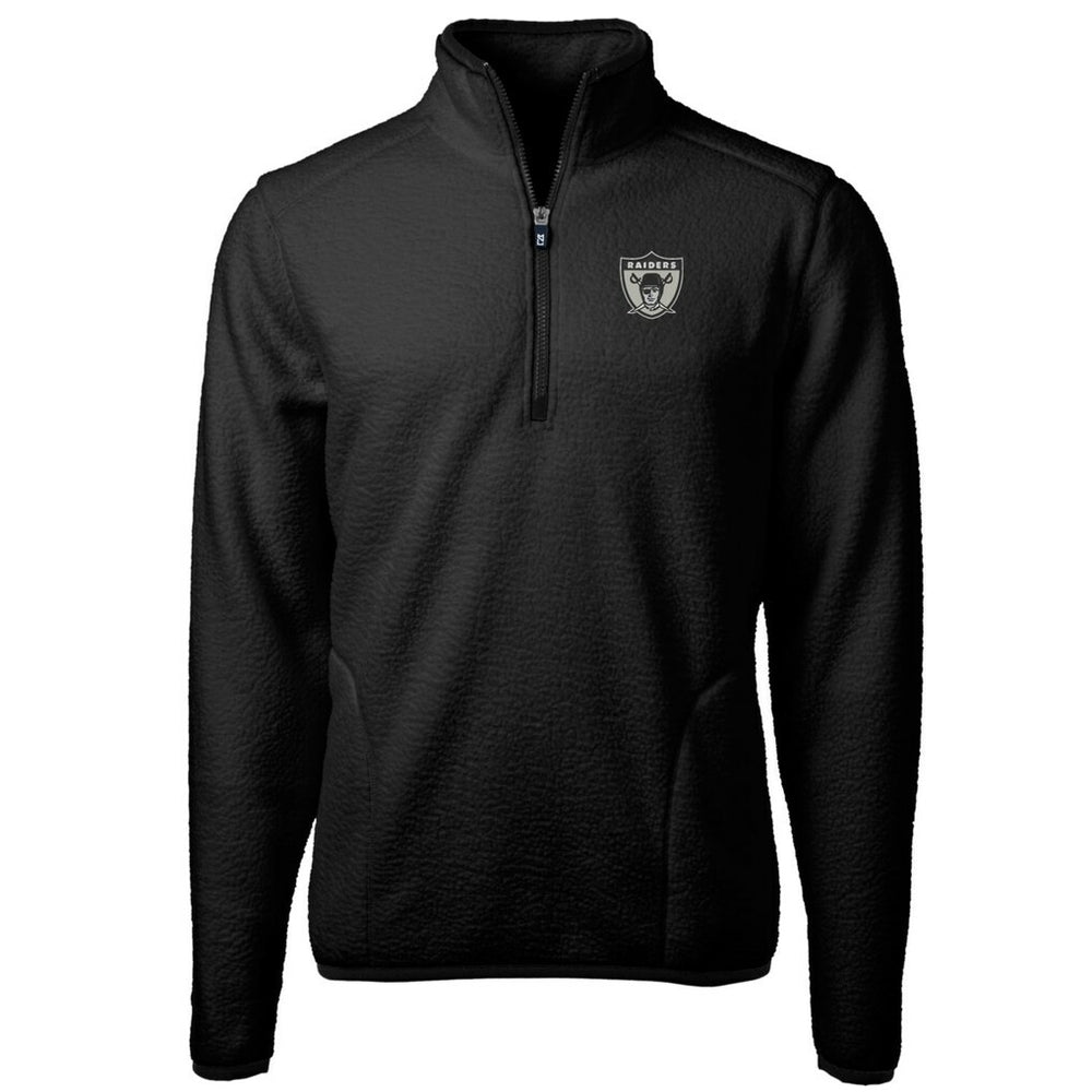 Las Vegas Raiders  Cutter & Buck Cascade Eco Sherpa Fleece Big & Tall Quarter-Zip Throwback Jacket