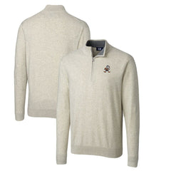 Cleveland Browns  Cutter & Buck Throwback Logo Lakemont Tri-Blend Big & Tall Quarter-Zip Pullover Sweater