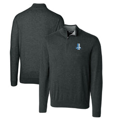 Detroit Lions  Cutter & Buck Throwback Logo Lakemont Tri-Blend Big & Tall Quarter-Zip Pullover Sweater