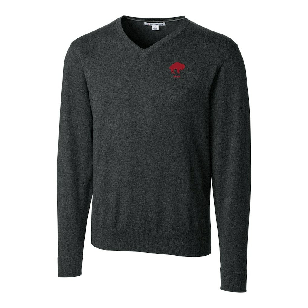 Buffalo Bills  Cutter & Buck Throwback Logo Lakemont Tri-Blend Big & Tall V-Neck Pullover Sweater
