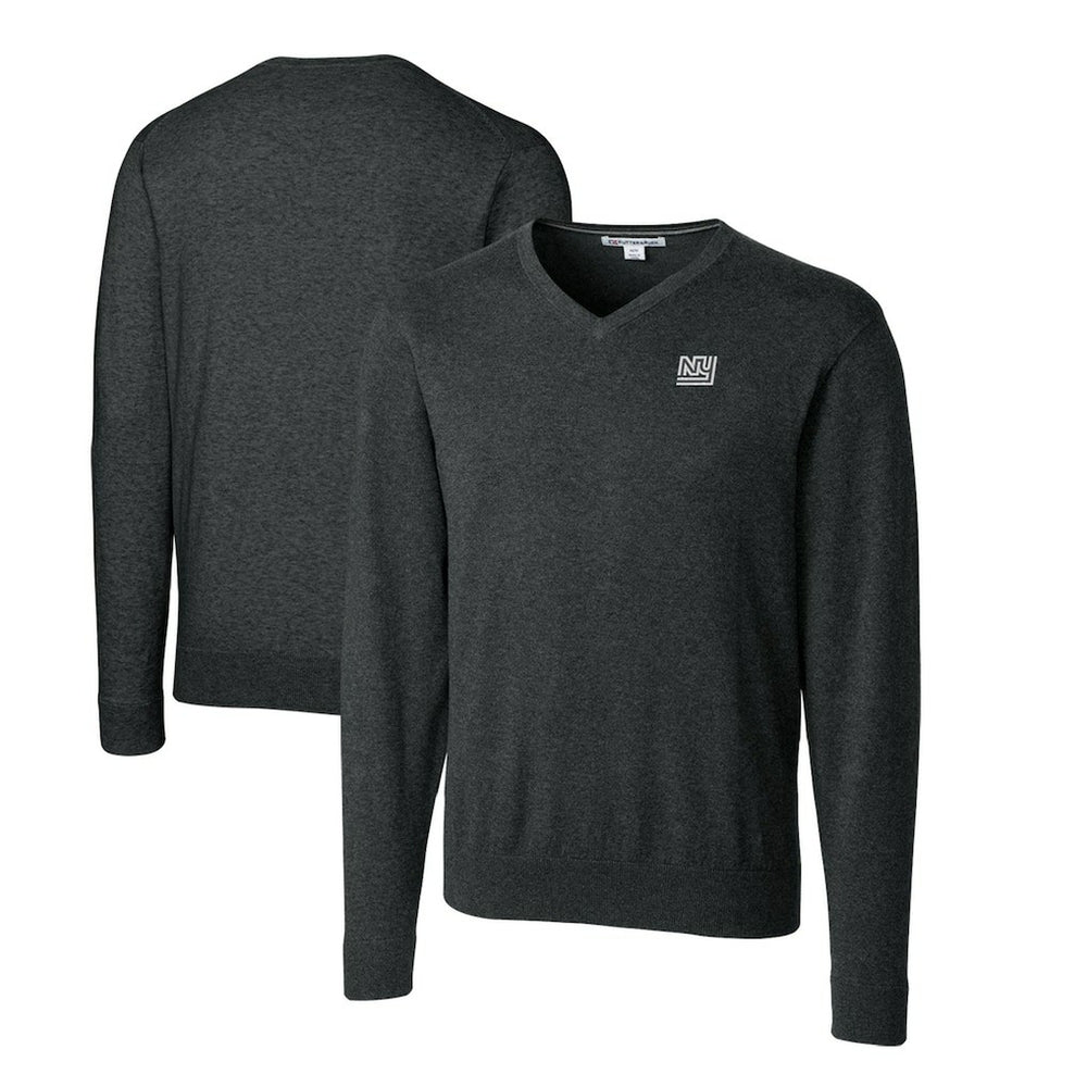 New York Giants  Cutter & Buck Throwback Logo Lakemont Tri-Blend Big & Tall V-Neck Pullover Sweater