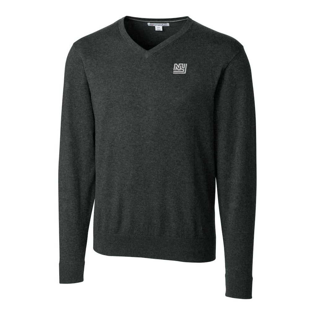 New York Giants  Cutter & Buck Throwback Logo Lakemont Tri-Blend Big & Tall V-Neck Pullover Sweater