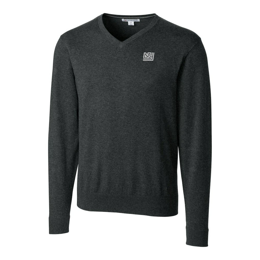New York Giants  Cutter & Buck Throwback Logo Lakemont Tri-Blend Big & Tall V-Neck Pullover Sweater