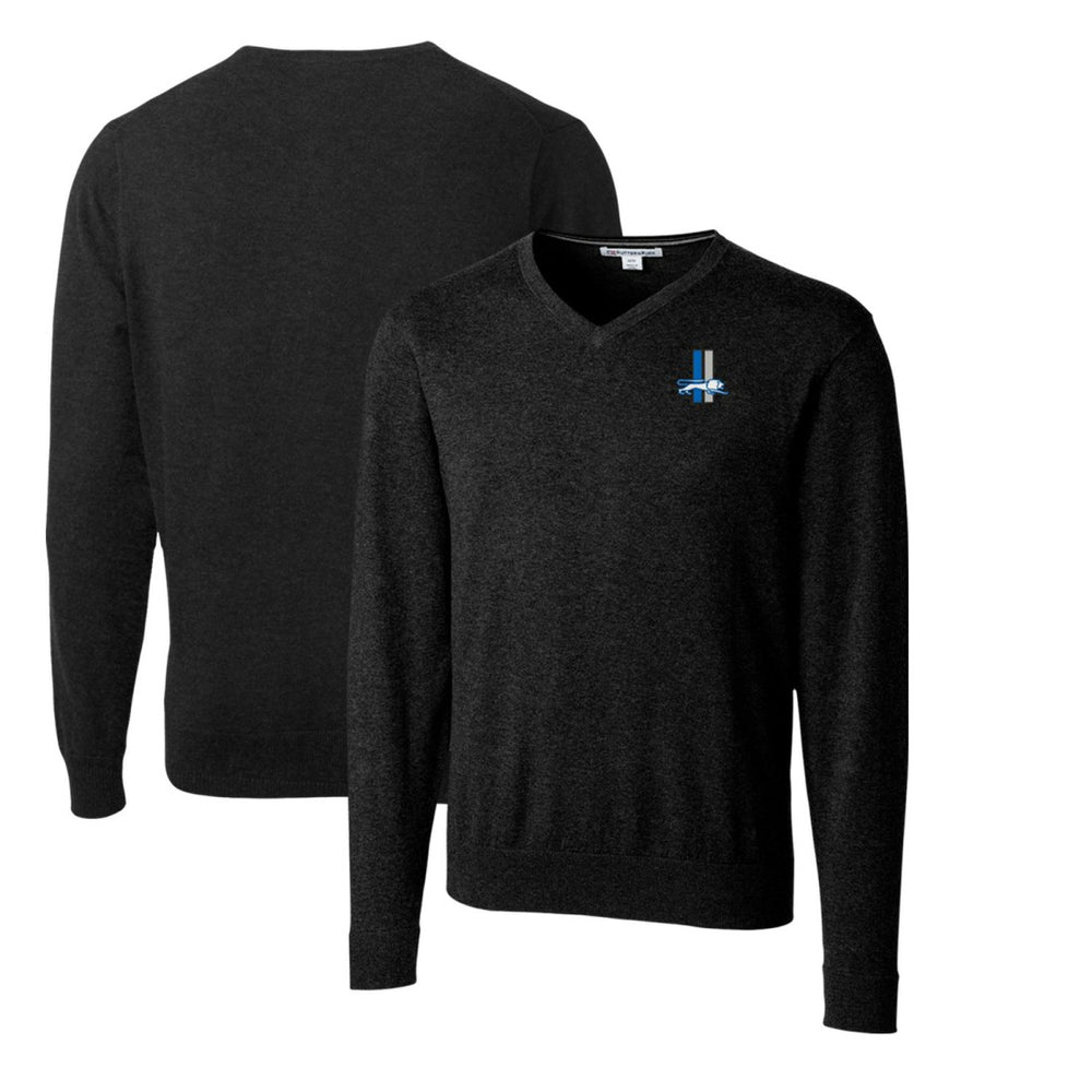 Detroit Lions  Cutter & Buck Throwback Logo Lakemont Tri-Blend Big & Tall V-Neck Pullover Sweater