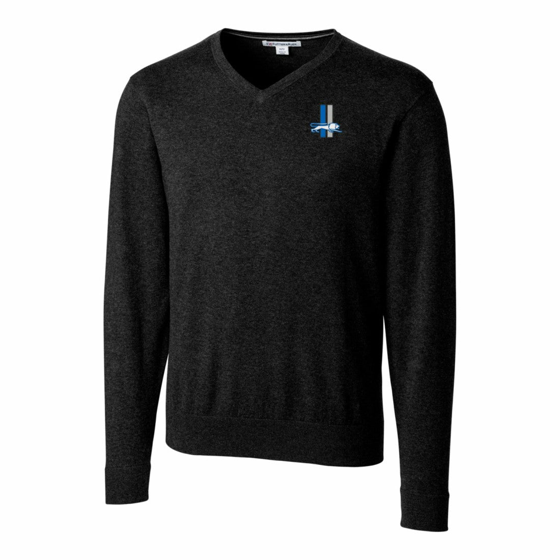 Detroit Lions  Cutter & Buck Throwback Logo Lakemont Tri-Blend Big & Tall V-Neck Pullover Sweater