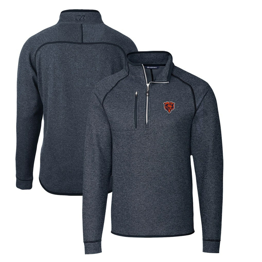Chicago Bears  Cutter & Buck Mainsail Sweater-Knit Big & Tall Half-Zip Pullover Jacket
