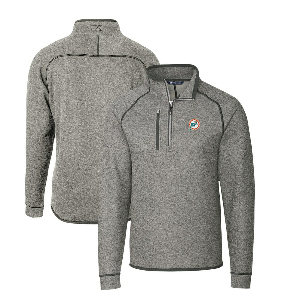 Miami Dolphins  Cutter & Buck Mainsail Sweater-Knit Big & Tall Half-Zip Pullover Jacket