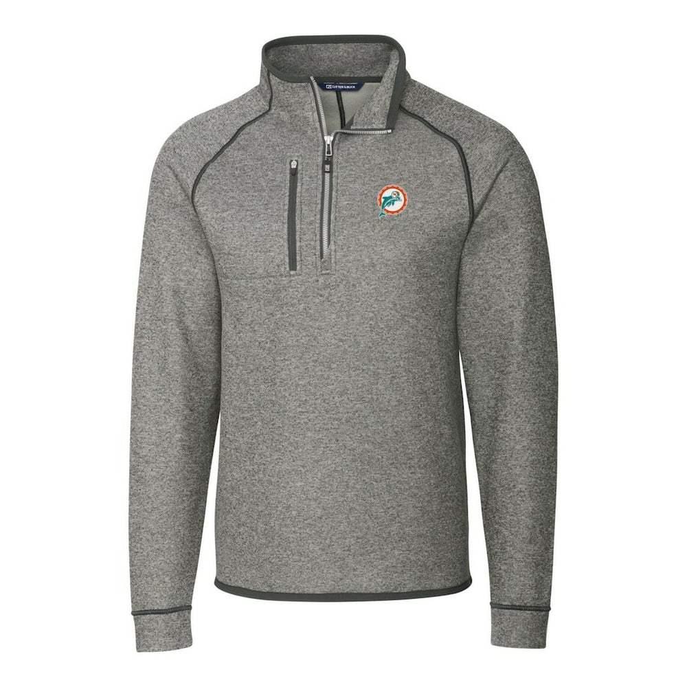 Miami Dolphins  Cutter & Buck Mainsail Sweater-Knit Big & Tall Half-Zip Pullover Jacket