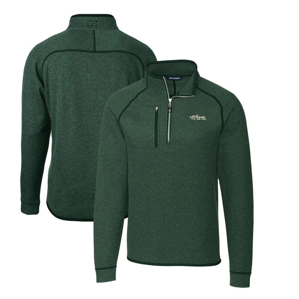New York Jets  Cutter & Buck Mainsail Sweater-Knit Big & Tall Half-Zip Pullover Jacket
