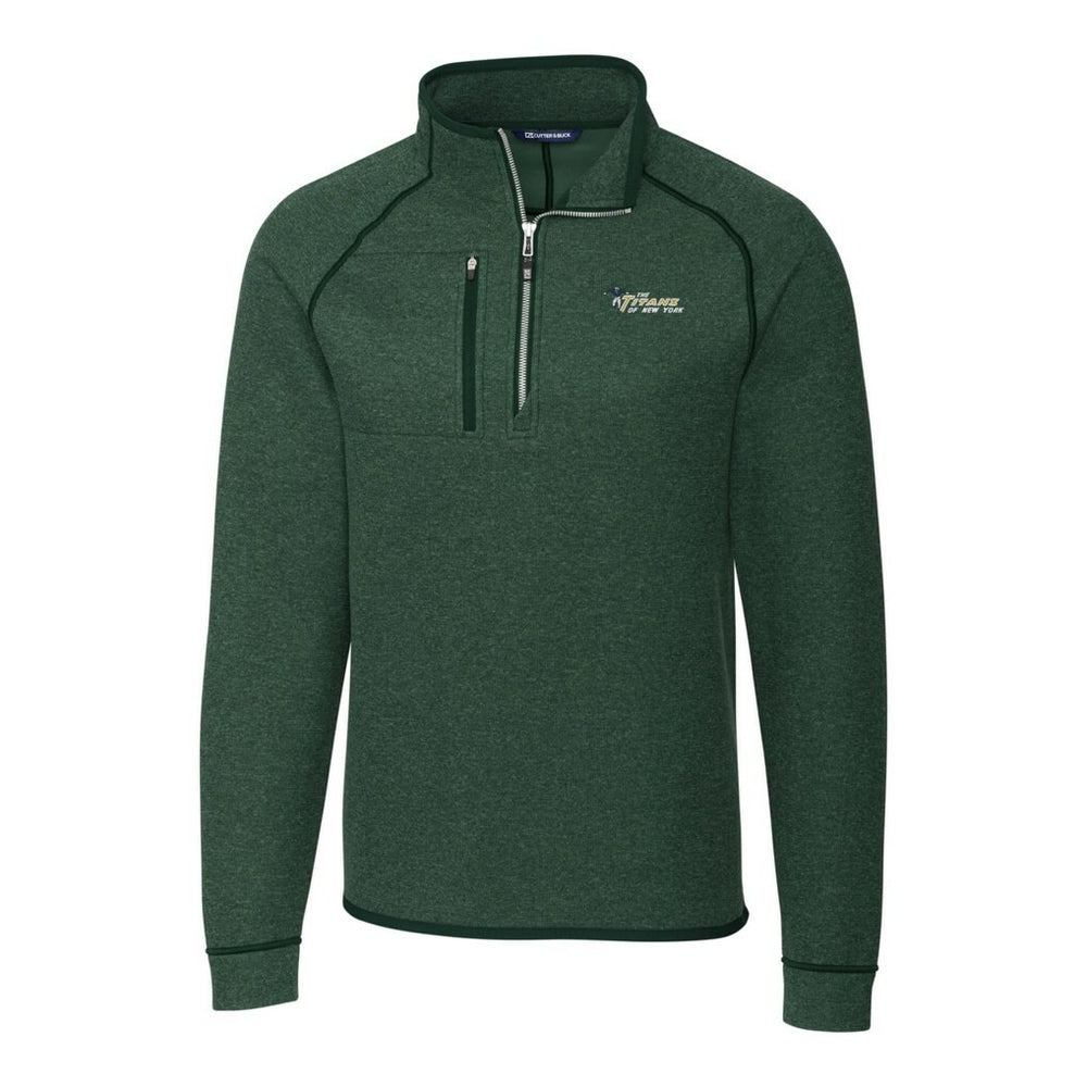 New York Jets  Cutter & Buck Mainsail Sweater-Knit Big & Tall Half-Zip Pullover Jacket
