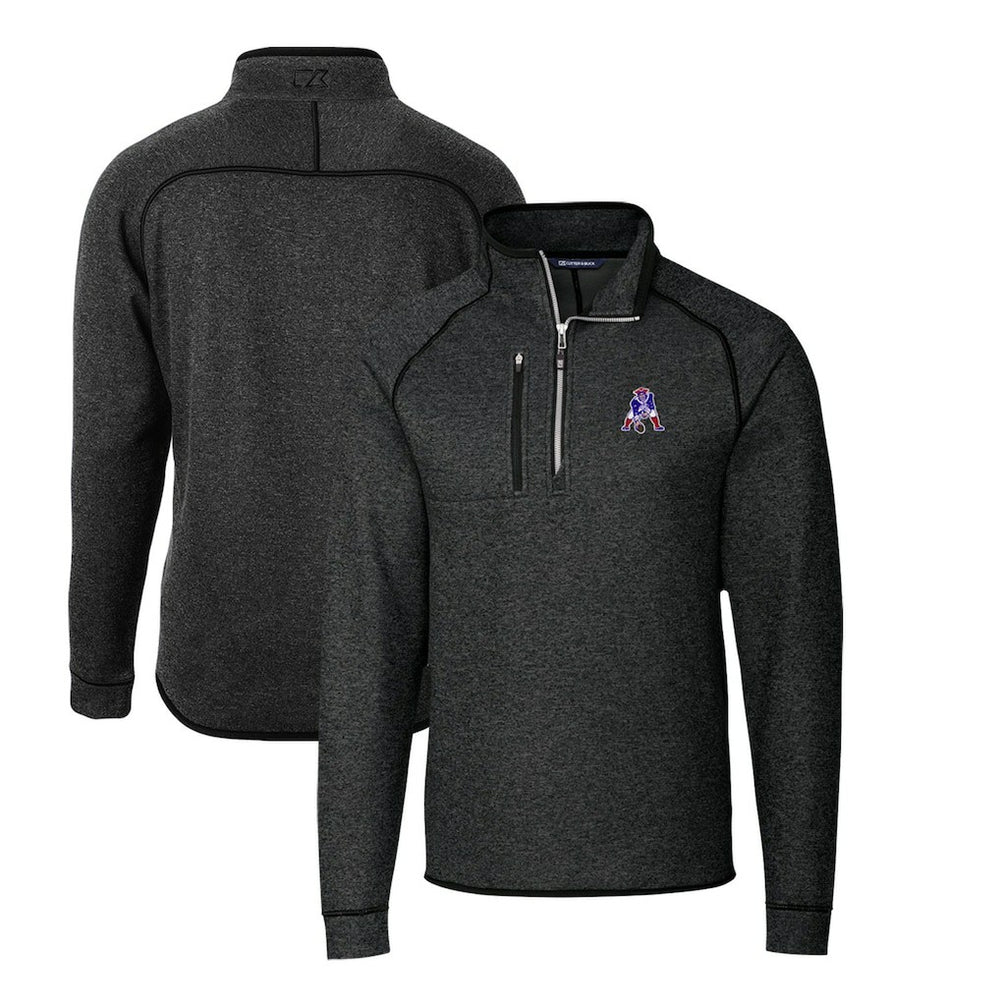 New England Patriots  Cutter & Buck Mainsail Sweater-Knit Big & Tall Half-Zip Pullover Jacket