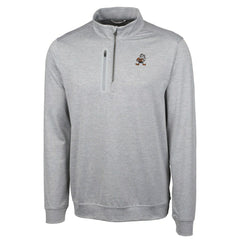 Cleveland Browns  Cutter & Buck Stealth Heathered Big & Tall Throwback Logo Quarter-Zip Pullover Top