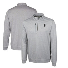 Atlanta Falcons  Cutter & Buck Stealth Heathered Big & Tall Throwback Logo Quarter-Zip Pullover Top