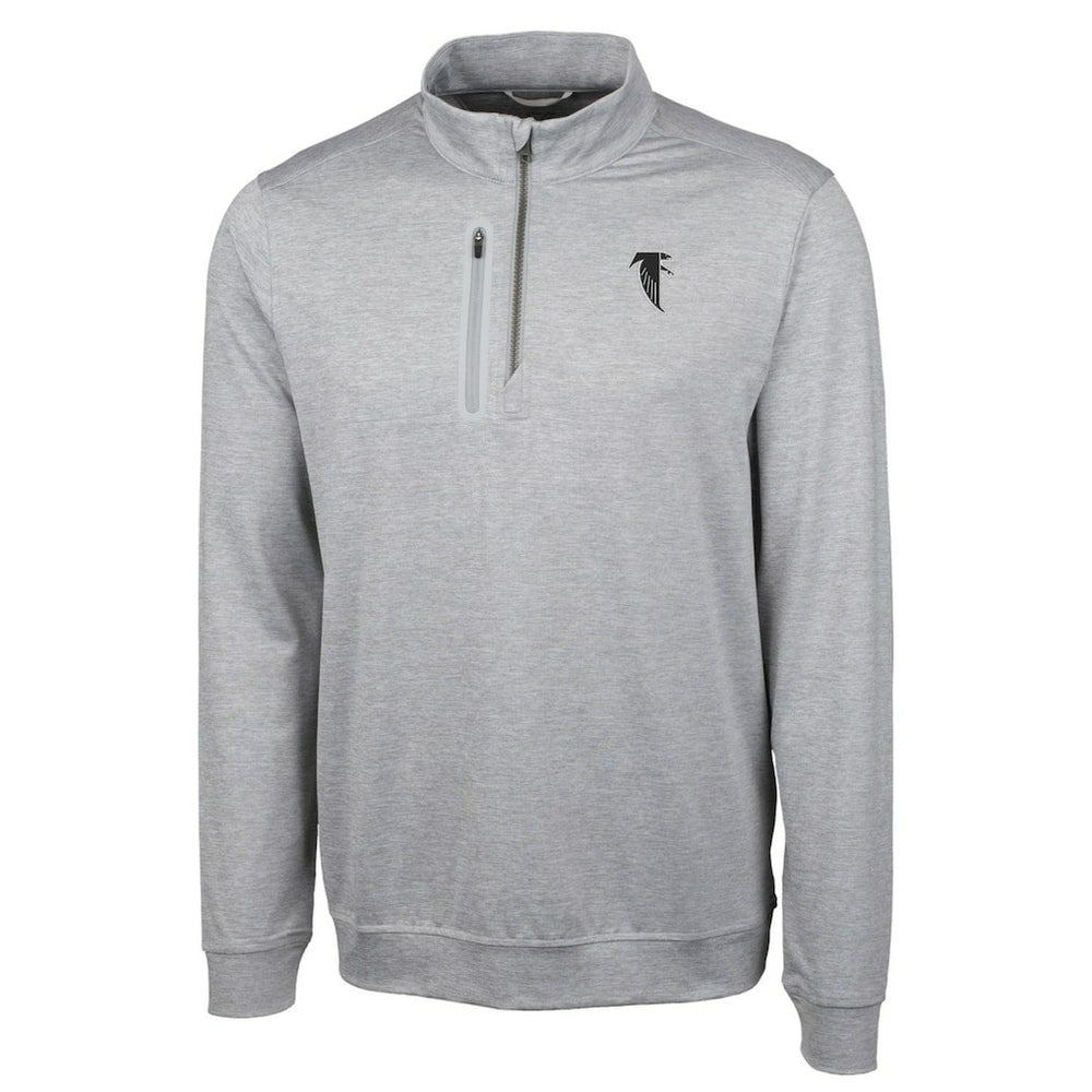 Atlanta Falcons  Cutter & Buck Stealth Heathered Big & Tall Throwback Logo Quarter-Zip Pullover Top