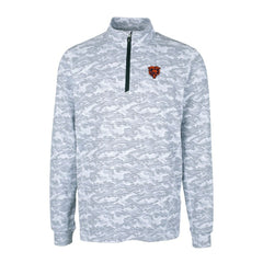 Chicago Bears  Cutter & Buck Throwback Logo Big & Tall Traverse Camo Print Stretch Quarter-Zip Pullover Top