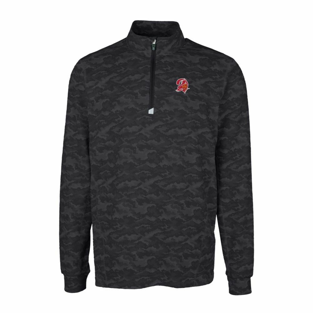 Tampa Bay Buccaneers  Cutter & Buck Throwback Logo Big & Tall Traverse Camo Print Stretch Quarter-Zip Pullover Top