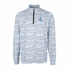 Detroit Lions  Cutter & Buck Throwback Logo Big & Tall Traverse Camo Print Stretch Quarter-Zip Pullover Top