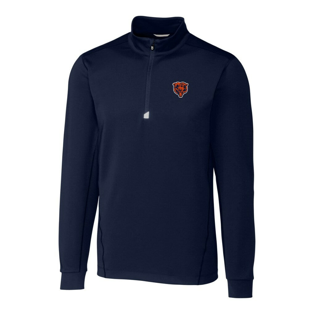 Chicago Bears  Cutter & Buck Throwback Logo Traverse Stretch Quarter-Zip Big & Tall Pullover Top