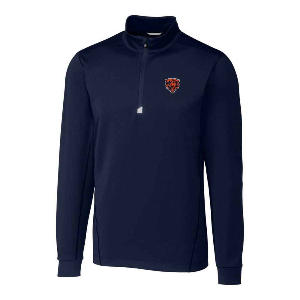 Chicago Bears  Cutter & Buck Throwback Logo Traverse Stretch Quarter-Zip Big & Tall Pullover Top