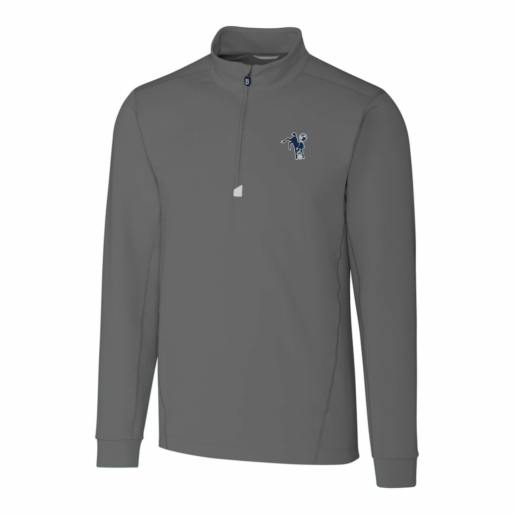 Indianapolis Colts  Cutter & Buck Throwback Logo Traverse Stretch Quarter-Zip Big & Tall Pullover Top